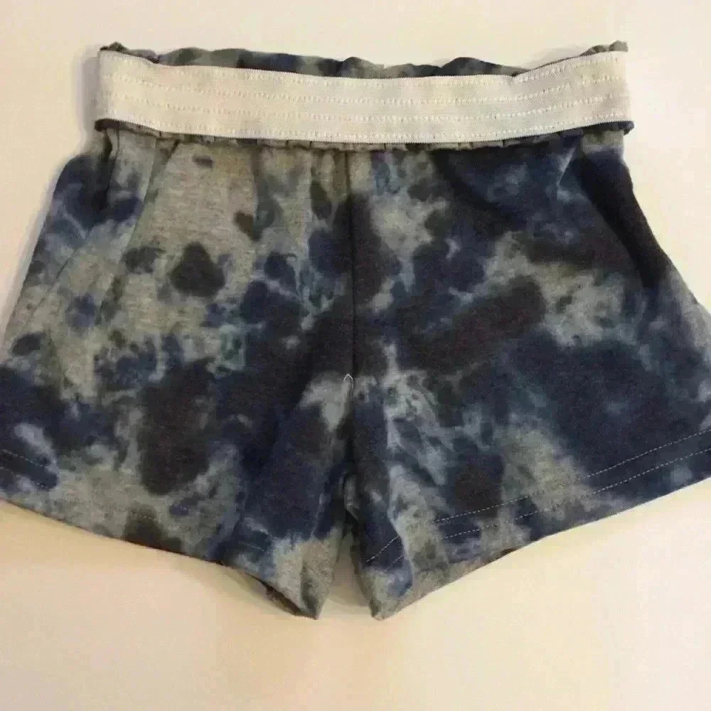 New! Tie dye Soffe Shorts girls S blue gray
